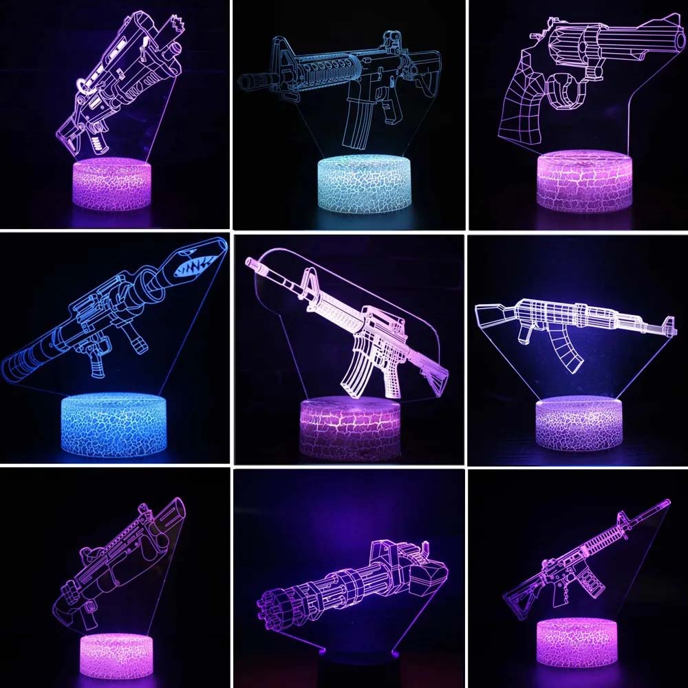 Game Rifle 3d Led Night Light  - Accessories For Your Gaming Room 评论和价格
